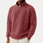 Pull homme texturé à col zippé