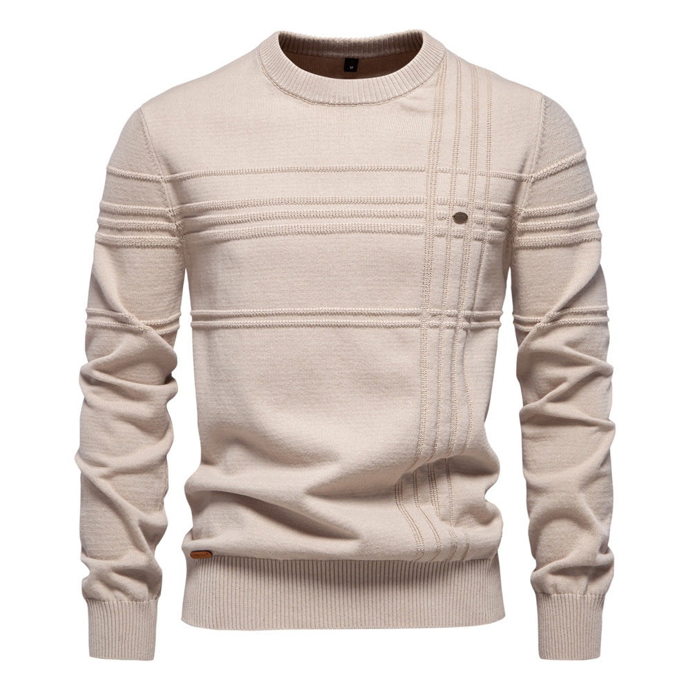 Pull homme texturé à lignes