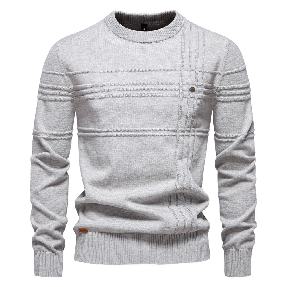 Pull homme texturé à lignes