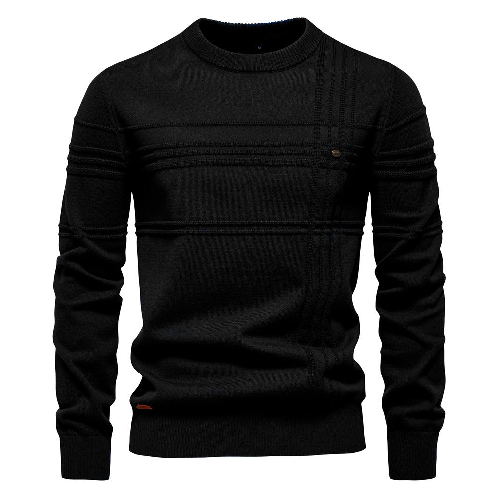 Pull homme texturé à lignes