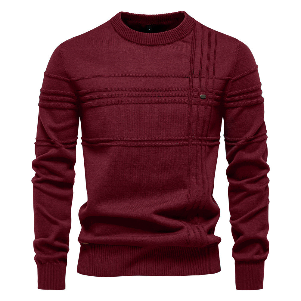 Pull homme texturé à lignes