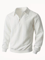 Pull homme torsadé à col zippé