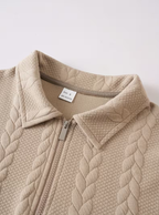 Pull homme torsadé à col zippé