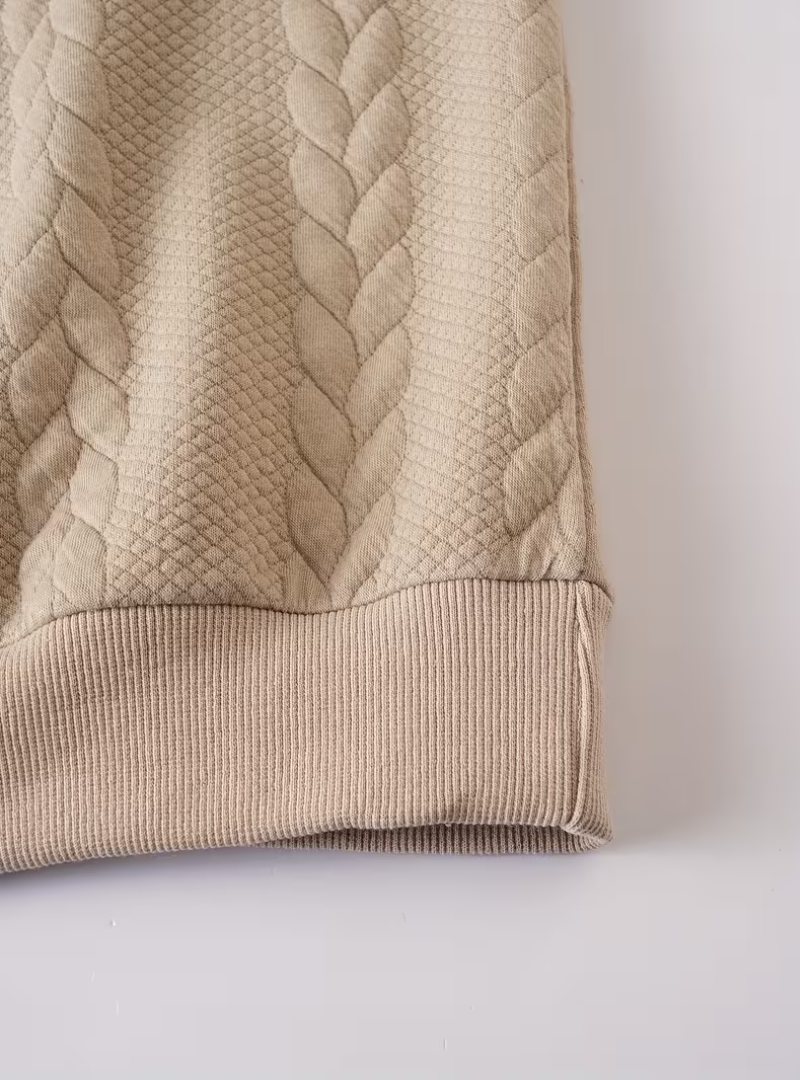 Pull homme torsadé à col zippé