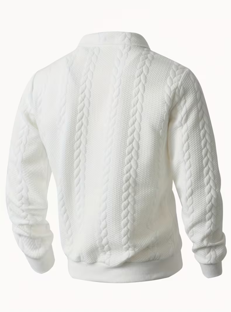 Pull homme torsadé à col zippé