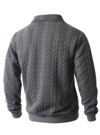Pull homme torsadé à col zippé