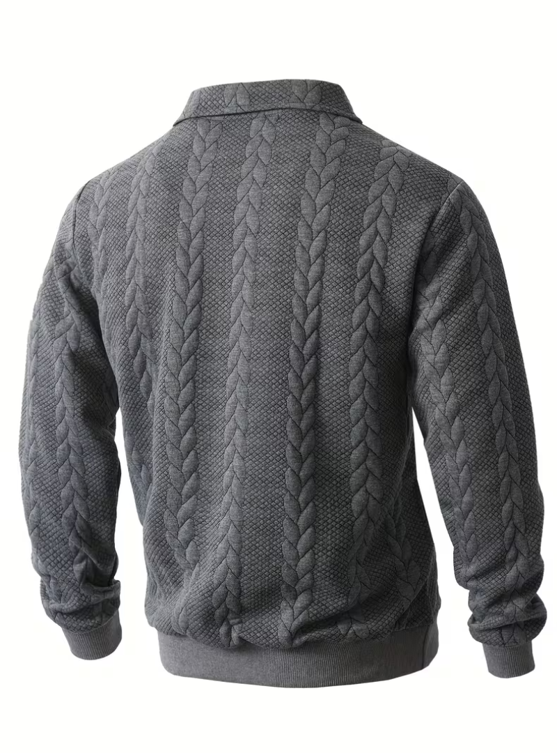 Pull homme torsadé à col zippé