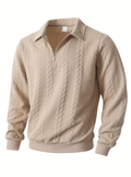 Pull homme torsadé à col zippé