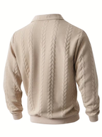 Pull homme torsadé à col zippé