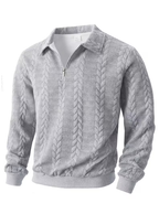 Pull homme torsadé à col zippé