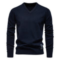 Pull homme uni col V