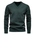 Pull homme uni col V