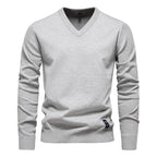 Pull homme uni col V