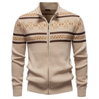 Pull homme zippé à motifs