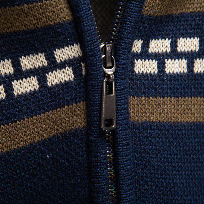 Pull homme zippé à motifs
