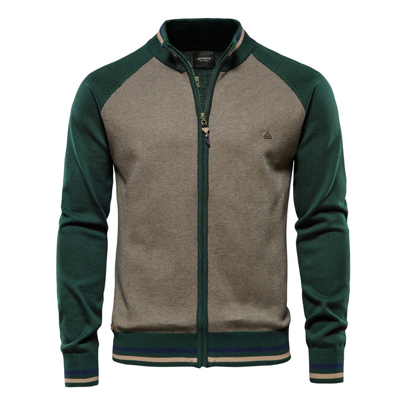 Pull homme zippé bicolore