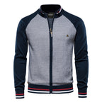 Pull homme zippé bicolore