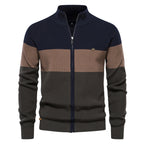 Pull homme zippé colorblock