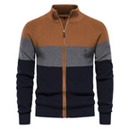 Pull homme zippé colorblock