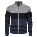 Pull homme zippé colorblock