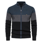 Pull homme zippé colorblock