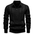 Pull homme zippé à maille torsadée