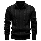 Pull homme zippé à maille torsadée