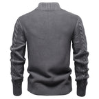 Pull homme zippé à maille torsadée
