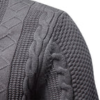 Pull homme zippé à maille torsadée