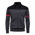 Pull homme zippé rayé