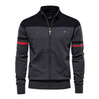 Pull homme zippé rayé