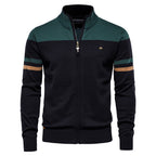 Pull homme zippé rayé