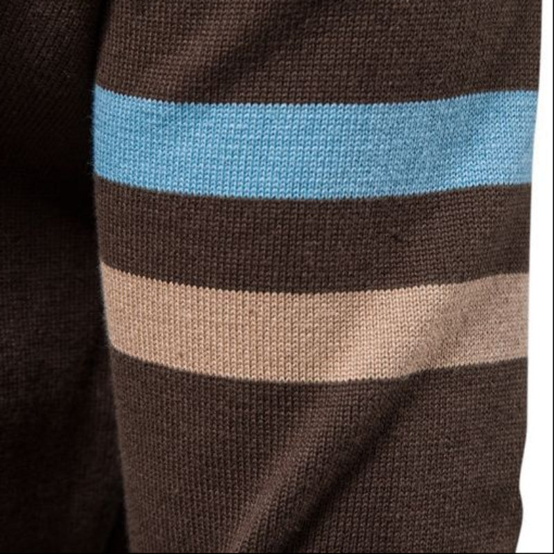 Pull homme zippé rayé