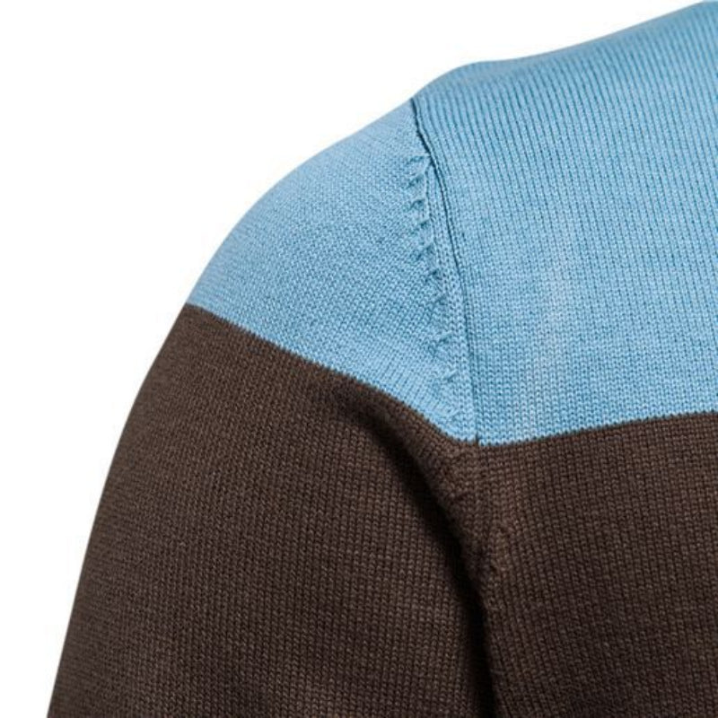 Pull homme zippé rayé