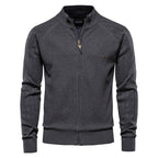 Pull homme zippé texturé