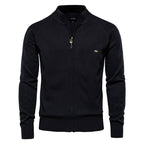 Pull homme zippé texturé