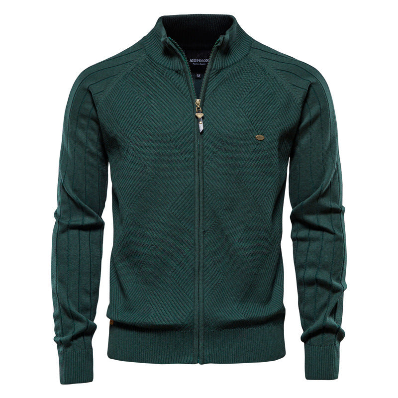 Pull homme zippé texturé