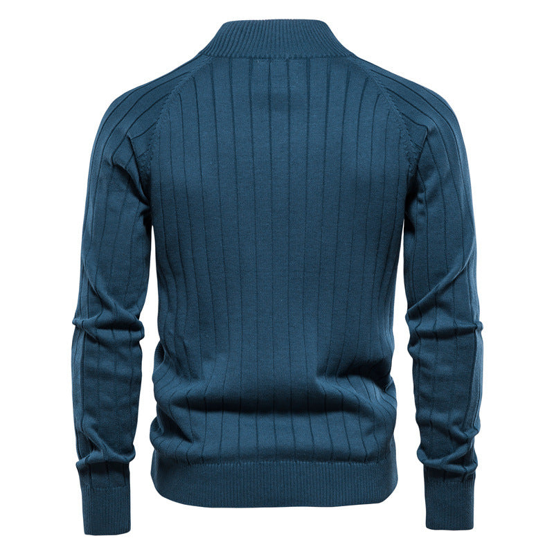 Pull homme zippé texturé