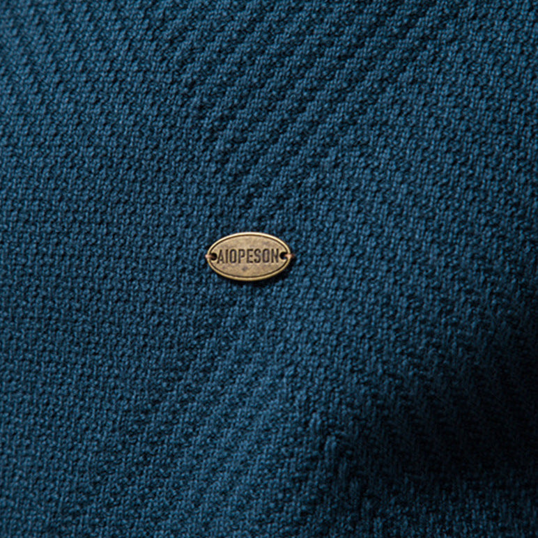 Pull homme zippé texturé