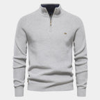 Pull homme col montant zippé