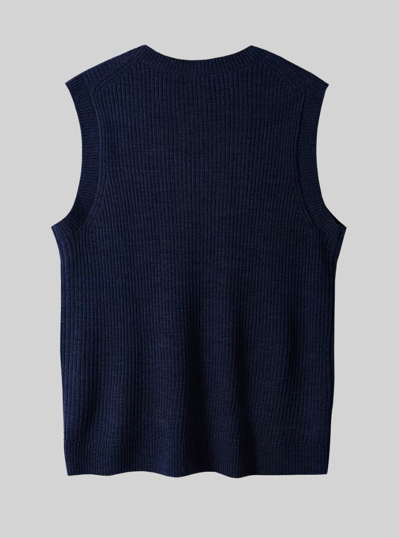 Pull sans manches à col V pour homme