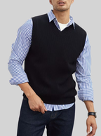 Pull sans manches à col V pour homme