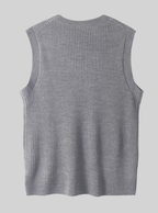 Pull sans manches à col V pour homme