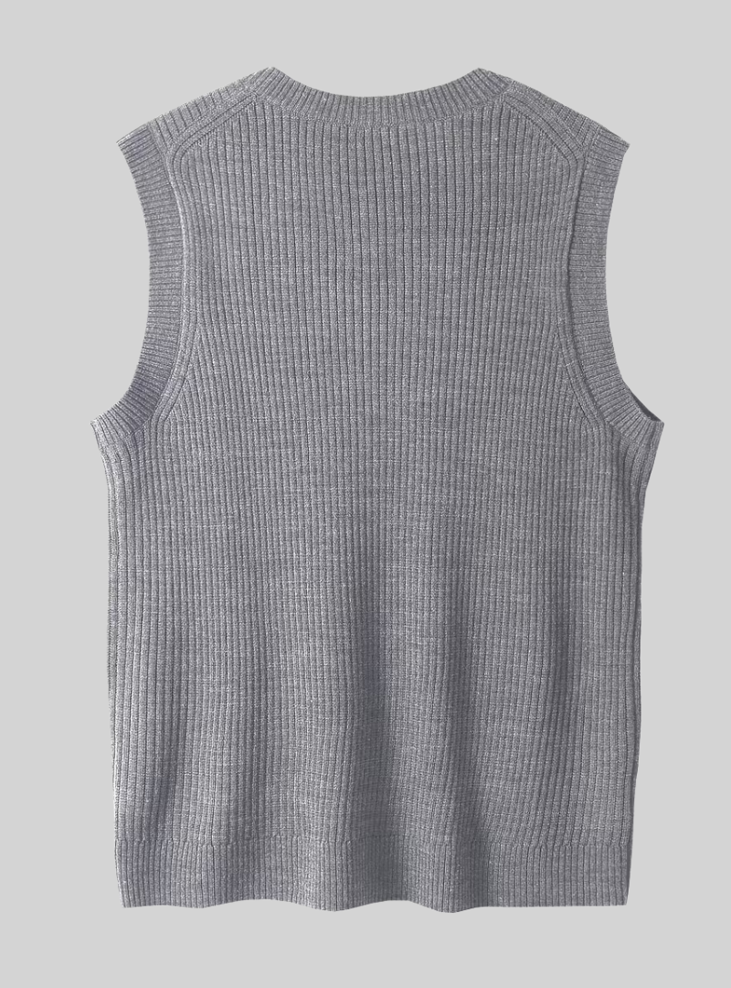 Pull sans manches à col V pour homme