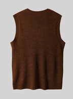 Pull sans manches à col V pour homme