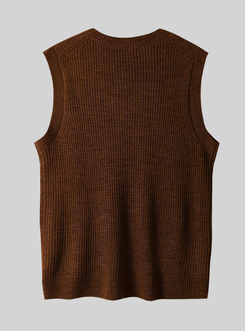 Pull sans manches à col V pour homme