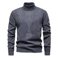 Pull torsadé à col roulé pour homme