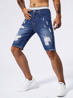 Short homme déchiré coupe droite