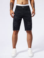 Short homme déchiré coupe droite