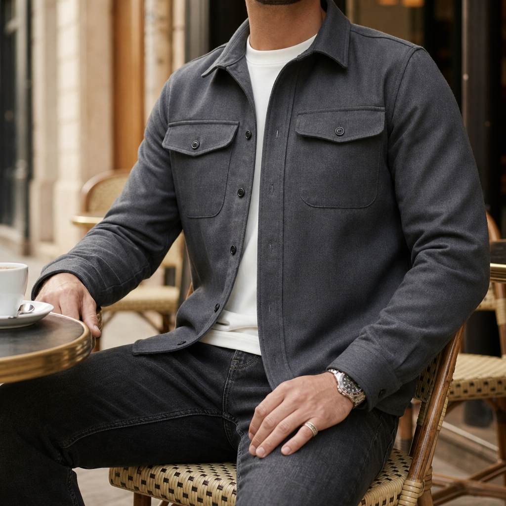 Surchemise homme boutonnée à poches poitrine